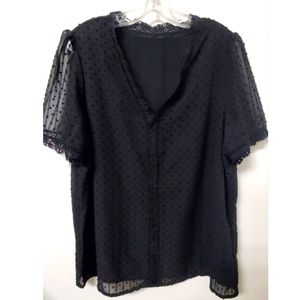 Boho Semi-Sheer Lined Blouse NWOT